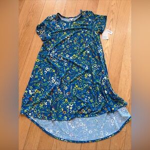 NWT NEW LuLaRoe Womens Dress Carly 2XL Blue Floral Plus Size Pocket LULA ROE c7
